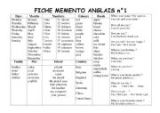 English Worksheet: Memento