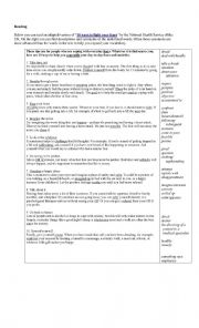 English Worksheet: reading and writing - anxiety