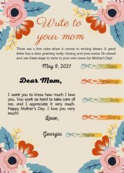 Write a letter to your mom