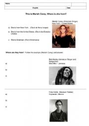 English Worksheet: Countries ans nationalities