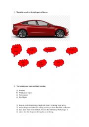 English Worksheet: car parts