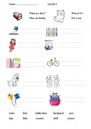 English Worksheet: what is it? what are they?