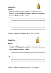 English Worksheet: What are you going to do in your holidays?