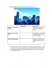 English Worksheet: Healthy habits in my city