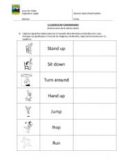 English Worksheet: Classroom Commands