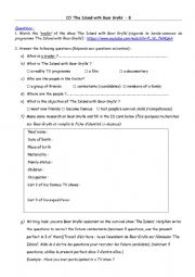 English Worksheet: Oral comprehension and web search �The Island with Bear Grylls�
