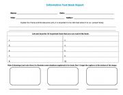 English Worksheet: Informative Text Book Report