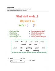 English Worksheet: Suggestions