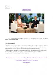 English Worksheet: The interview