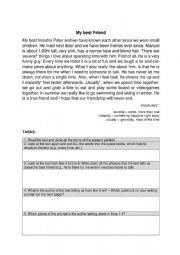 English Worksheet: Writing a description of a friend