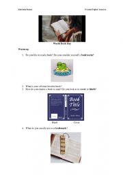 English Worksheet: World Book Day