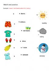 English Worksheet: weather, clothes ,oral practice
