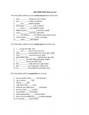 English Worksheet: Grammar and Vocabulary Worksheet