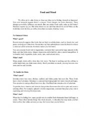 English Worksheet: Food and Mood
