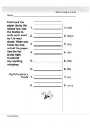 English Worksheet: long  a