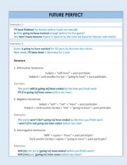 English Worksheet: FUTURE PERFECT (Grammar)