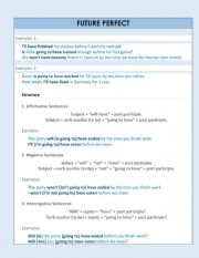 English Worksheet: FUTURE PERFECT (Grammar)