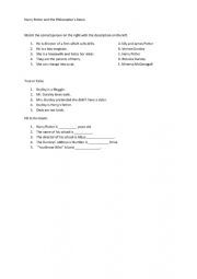 English Worksheet: Harry Potter and the Philosophers Stone Chapter 1 Quiz