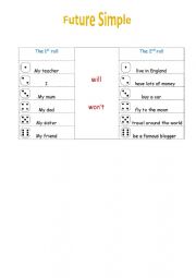 English Worksheet: Future Simple (warm-up)