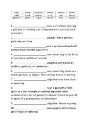 Grade Five Spelling Definitions Week 17