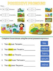 English Worksheet: Possessive pronouns