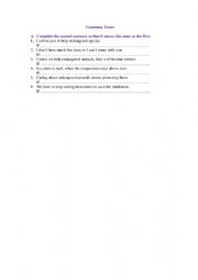 English Worksheet: Type 0&1&2 