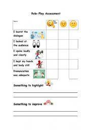 English Worksheet: Oral presentation assessment rubric