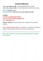 English Worksheet: Compound Adjectives