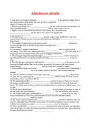 English Worksheet: ADJECTIVE OR ADVERB