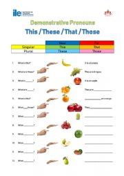 English Worksheet: Demonstrative Pronouns