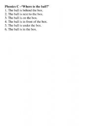 English Worksheet: Where is the ball?