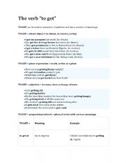 English Worksheet: ver to get