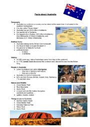 English Worksheet: Factsheet about Australia