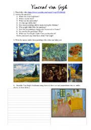 English Worksheet: Vincent Van Gogh.s life 