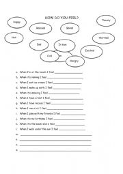 English Worksheet: Feelings