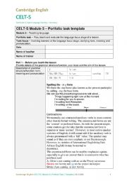 English Worksheet: Celta s portfolio