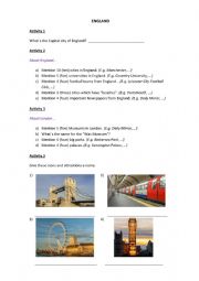 English Worksheet: Icons and attractions in England