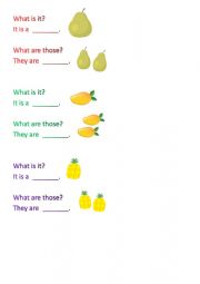 English Worksheet: fruit