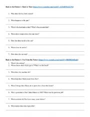 English Worksheet: Back to the Future 1 Video Activity