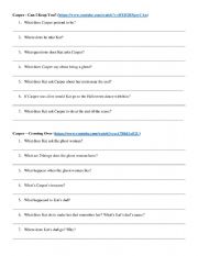 English Worksheet: Casper - Can I Keep You & Crossing Over