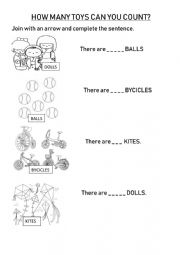 English Worksheet: Counting Toys