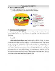English Worksheet: topic sentence
