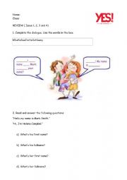 English Worksheet: review