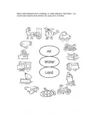 English Worksheet: transportations