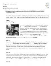 English Worksheet: Revision of tenses-Reading comprehension activities