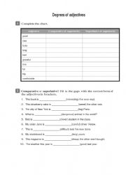 English Worksheet: degrees of adjectives