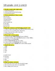 English Worksheet: 5th grade quiz- 