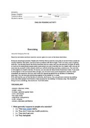 English Worksheet: Text Comrehension