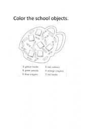 Color the school objects