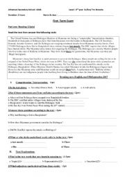 English Worksheet: 1st term exam make peace
